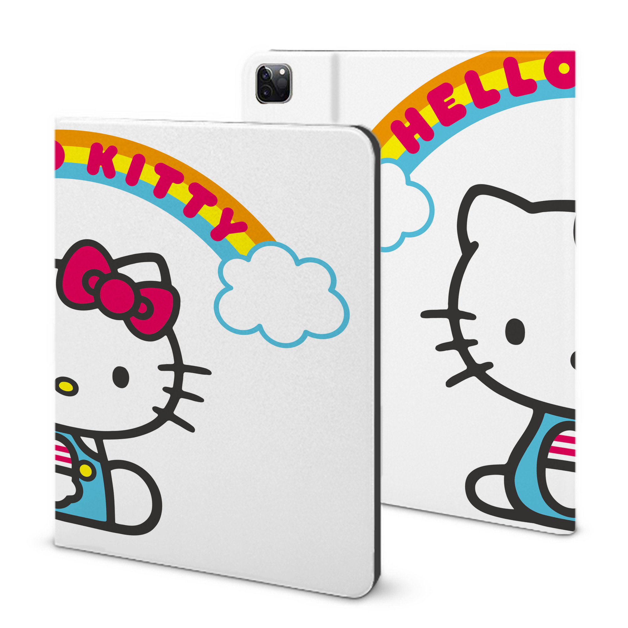 （画像用） Hello Kitty ハローキティ IPad ケース ブック型 PUレザー TPU 耐衝撃 軽量 薄型 ペン収納なし 全面保護 IPad 各モデル対応